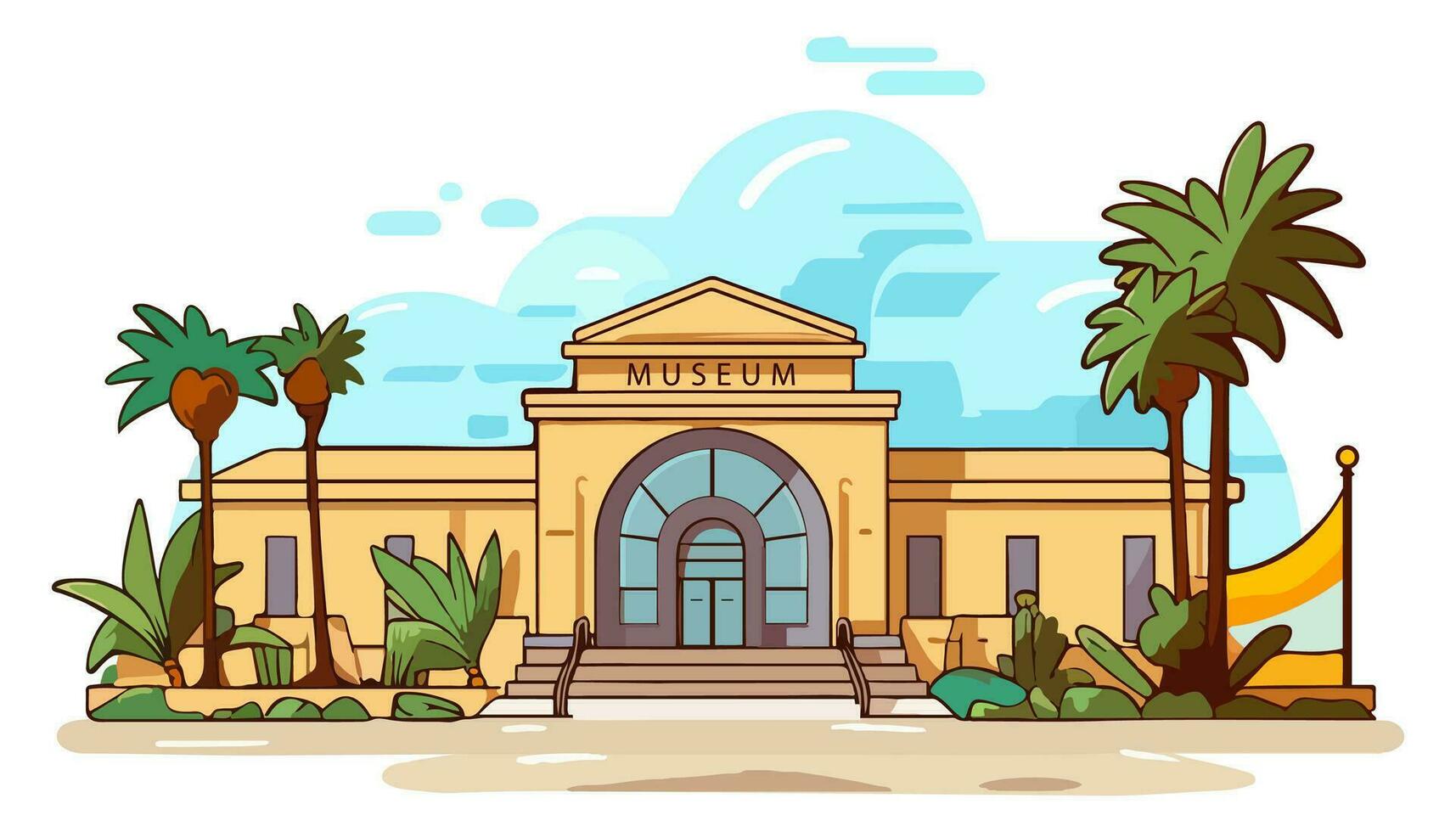 tekenfilm museum gebouw geïsoleerd Aan wit achtergrond. vector illustratie.