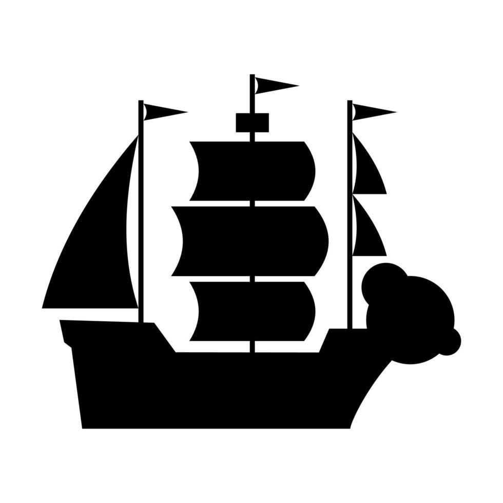 schip pictogram illustratie vector kleur zwart. bewerkbare kleur. zwart silhouet. geschikt voor logo's, pictogrammen, enz. gratis vector