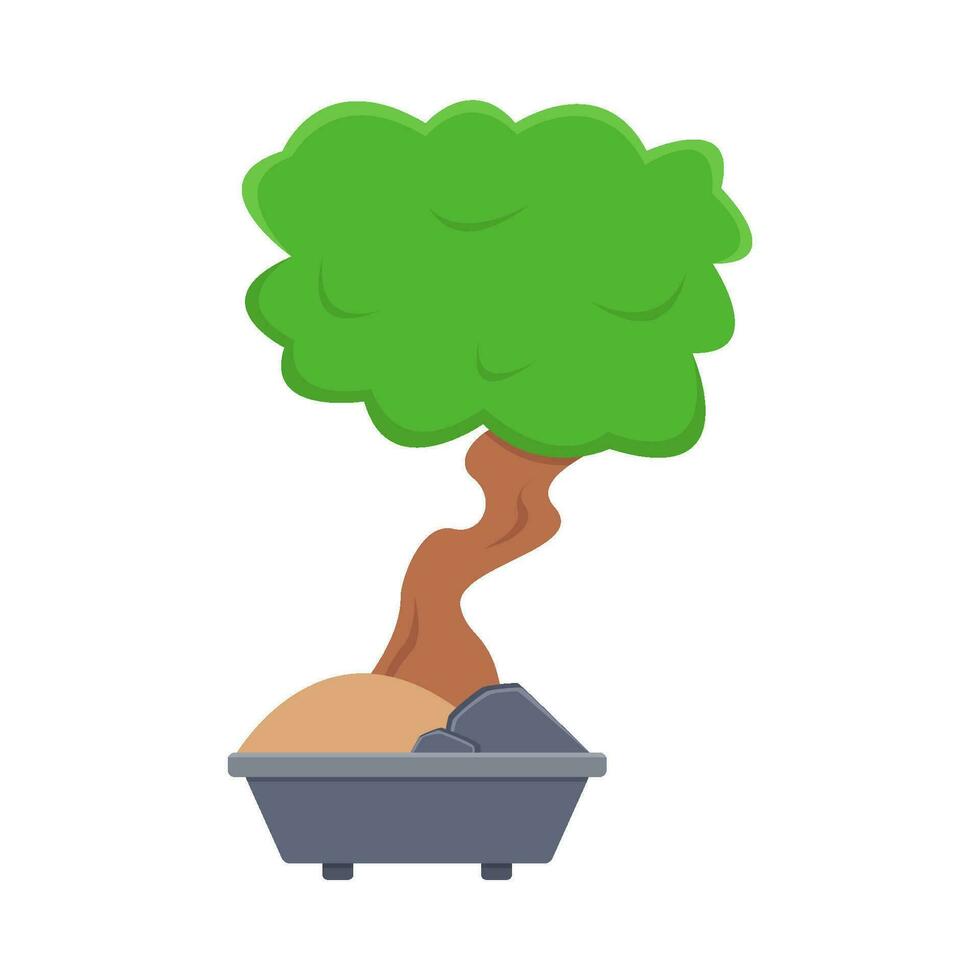 bonsai boom in pot illustratie vector