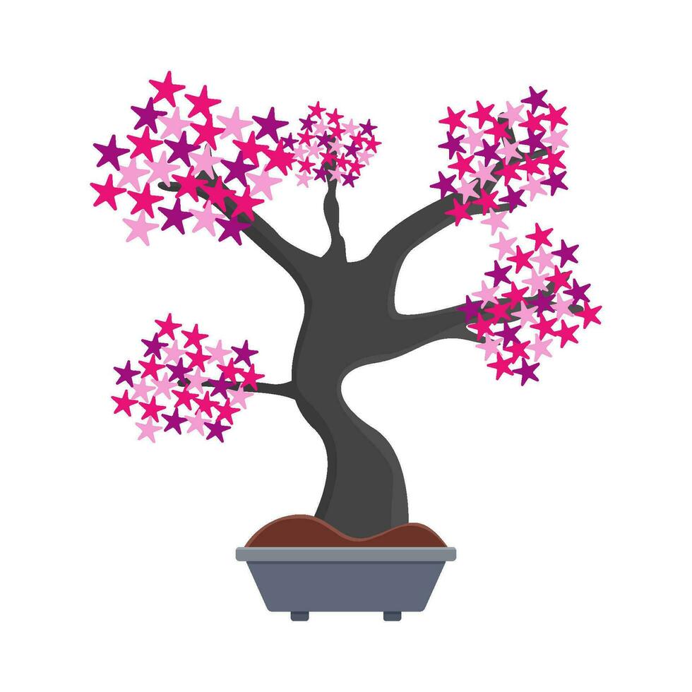 bonsai sakura bloem in pot illustratie vector