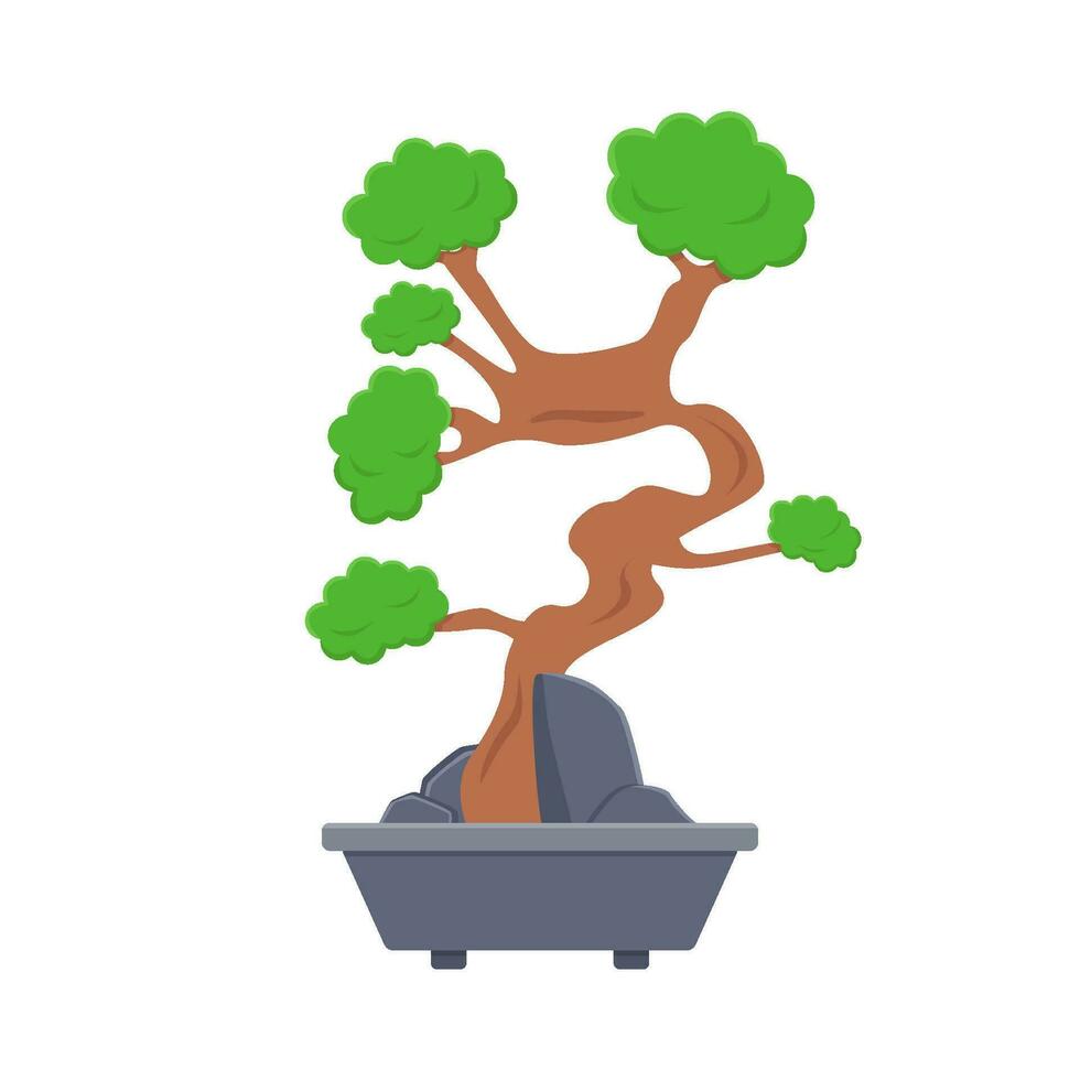 bonsai boom in pot illustratie vector