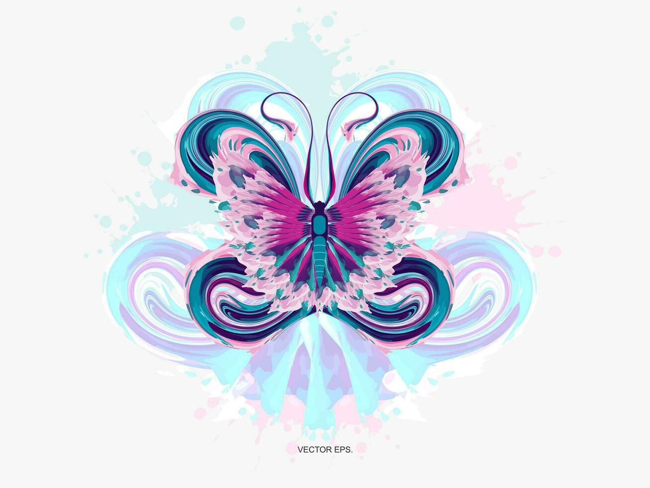 een vlinder met Purper en blauw Vleugels Aan een wit achtergrond vector