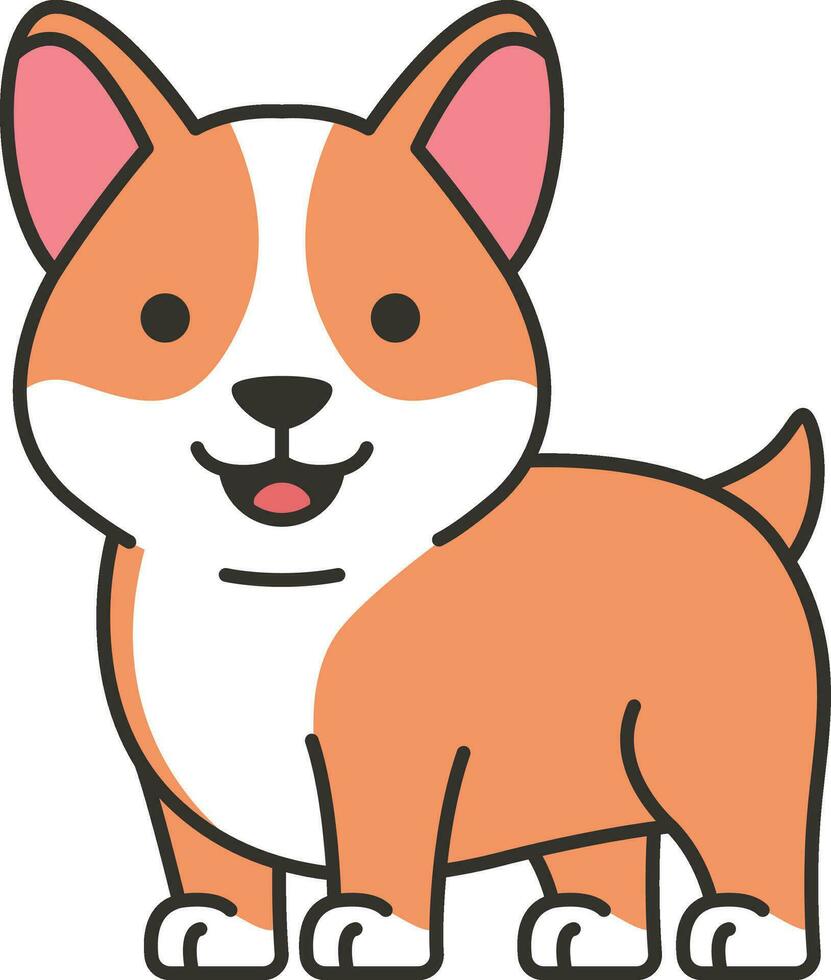 schattig tekenfilm corgi hond geïsoleerd Aan wit achtergrond. vector illustratie.