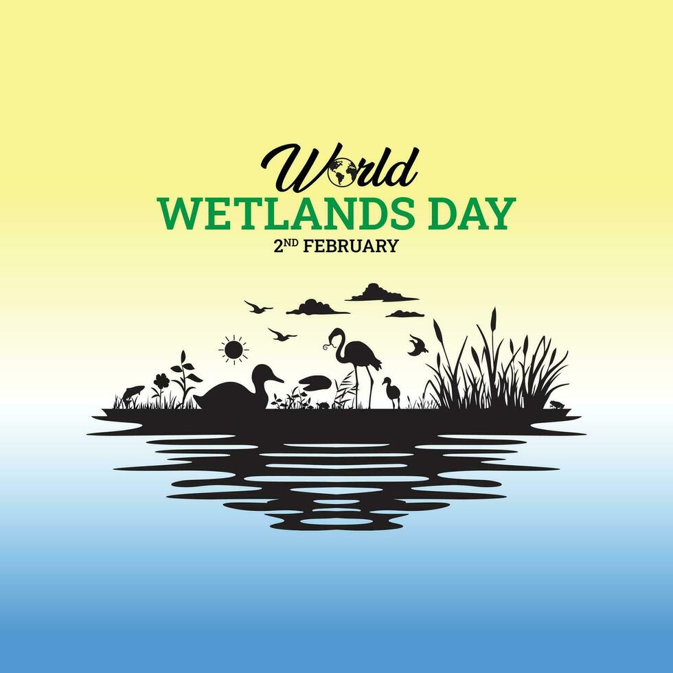 wereld wetlands dag bewerkbare vector ontwerp naar vieren wereld wetlands dag, verhogen globaal bewustzijn van de belangrijk rol wetlands Speel voor mensen en de planeet.