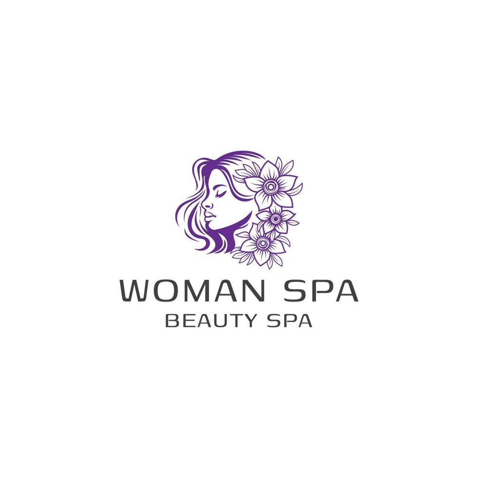 schoonheid vrouw spa, salon, zorg logo ontwerp vector