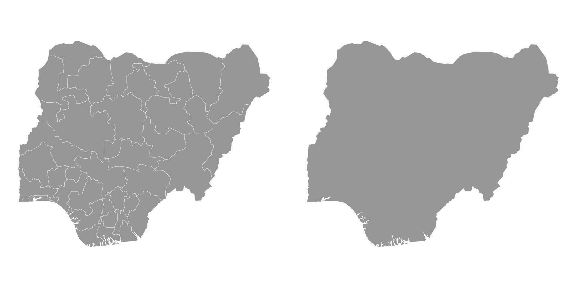 Nigeria grijs kaart met staten. vector illustratie.