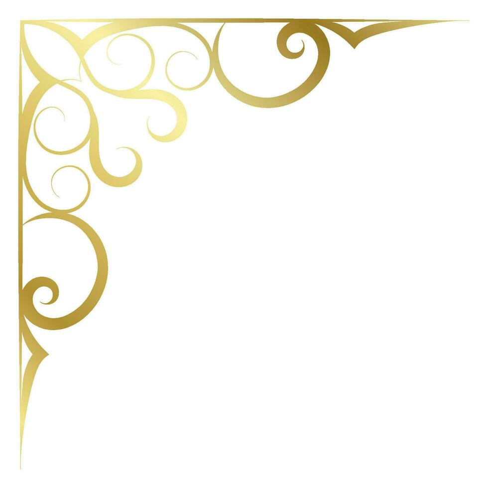 goud wijnoogst barok hoek ornament retro patroon antiek stijl acanthus. decoratief ontwerp filigraan kalligrafie. u kan gebruik voor bruiloft decoratie van groet kaart en laser snijden. vector