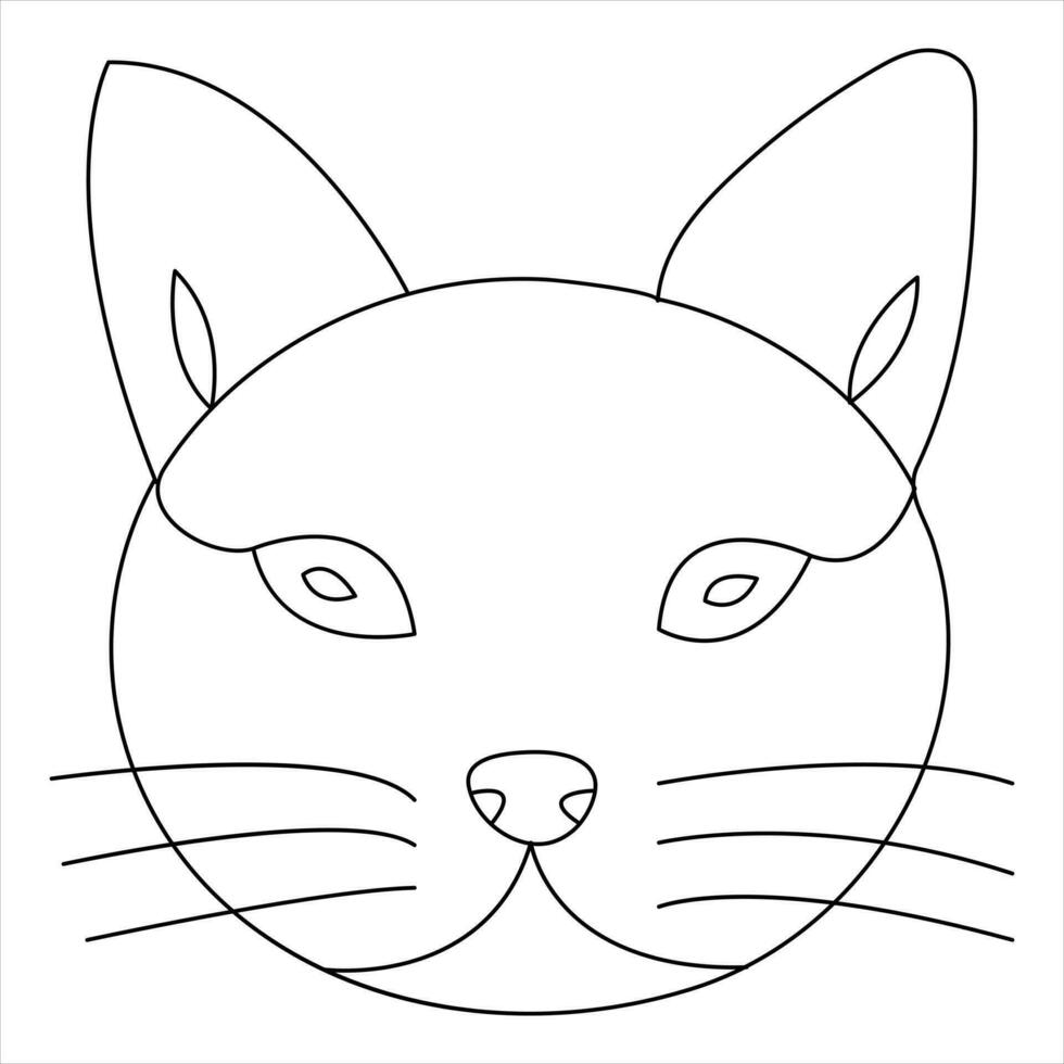 doorlopend single lijn tekening van een schattig kat huisdier dier vector kunst tekening