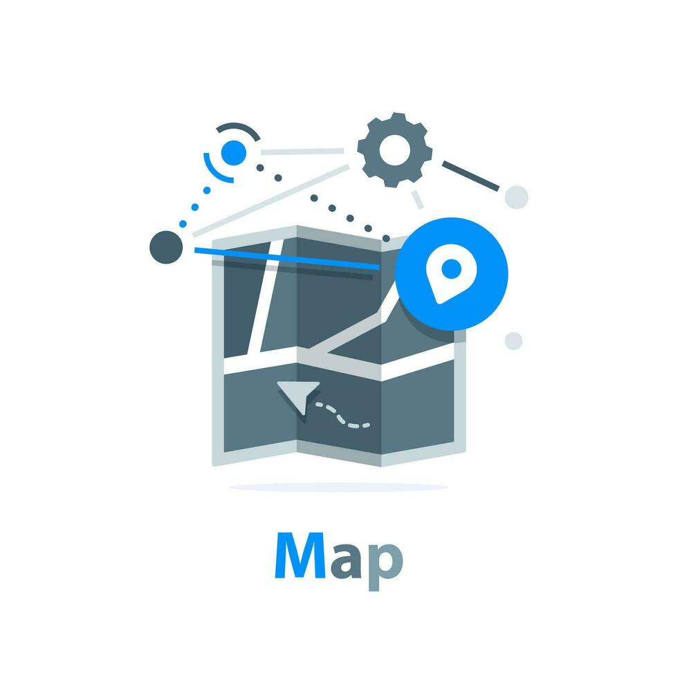 element voor kaart, gps wijzer markeerstift icoon, gps en navigatie symbool vector