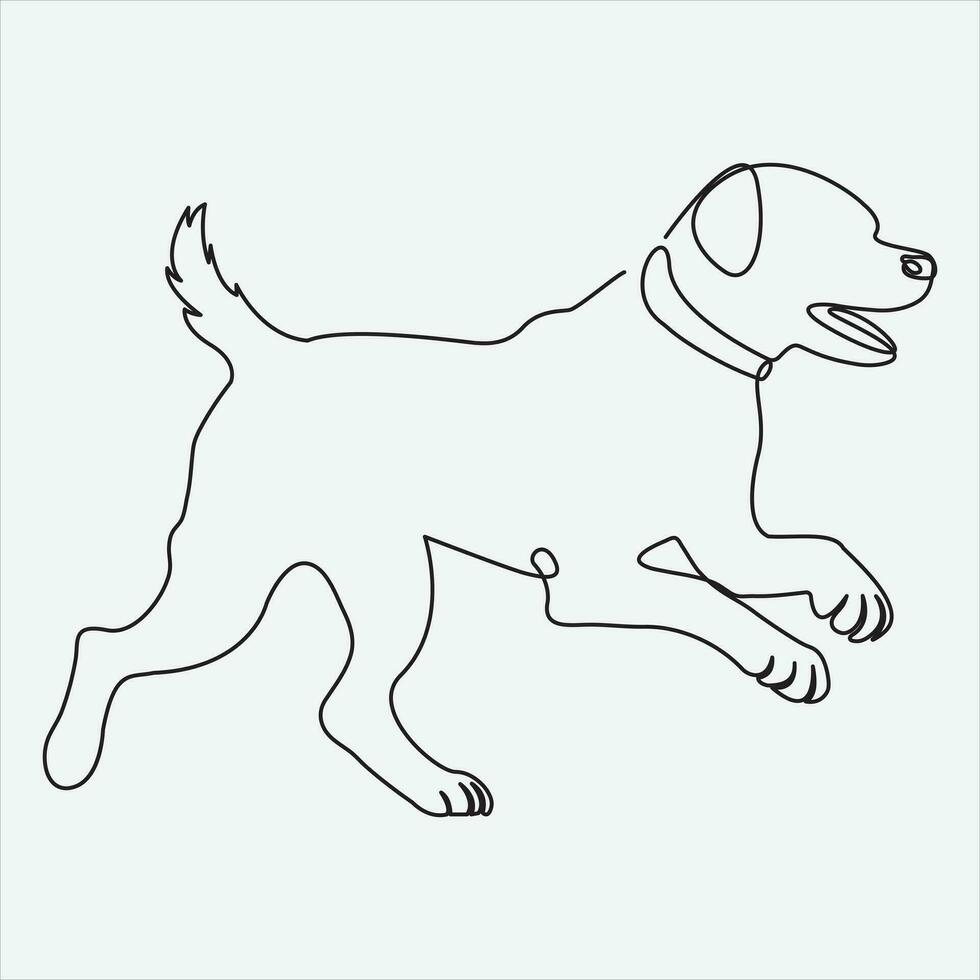 doorlopend vector lijn tekening van hond een lijn tekening