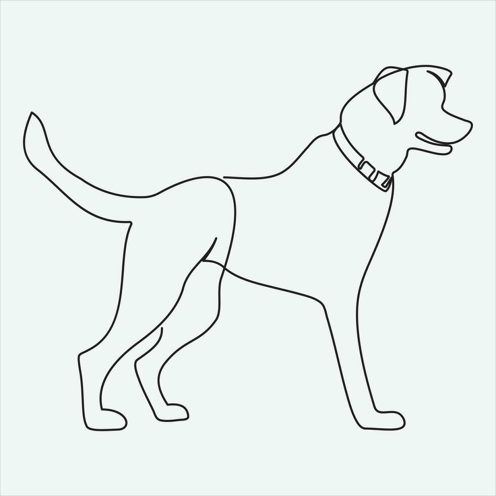 doorlopend vector lijn tekening van hond een lijn tekening