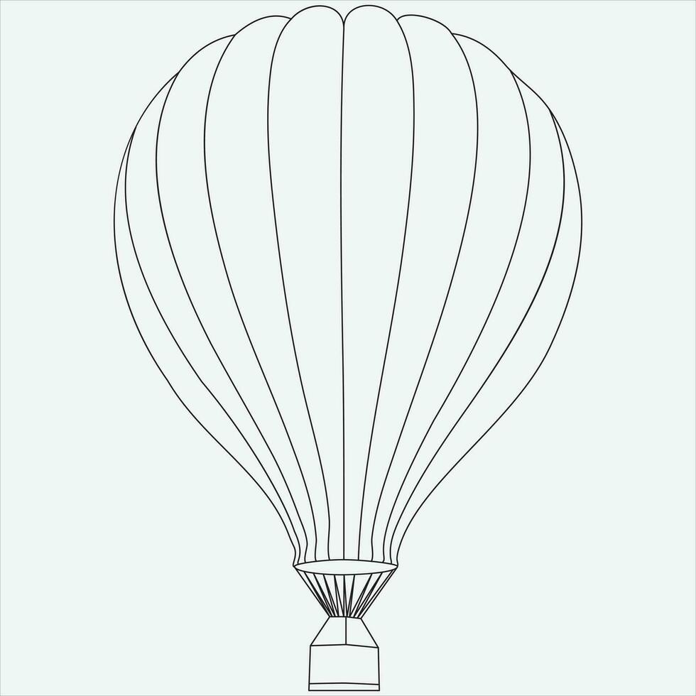 een lijn hand- getrokken ballon schets vector illustratie