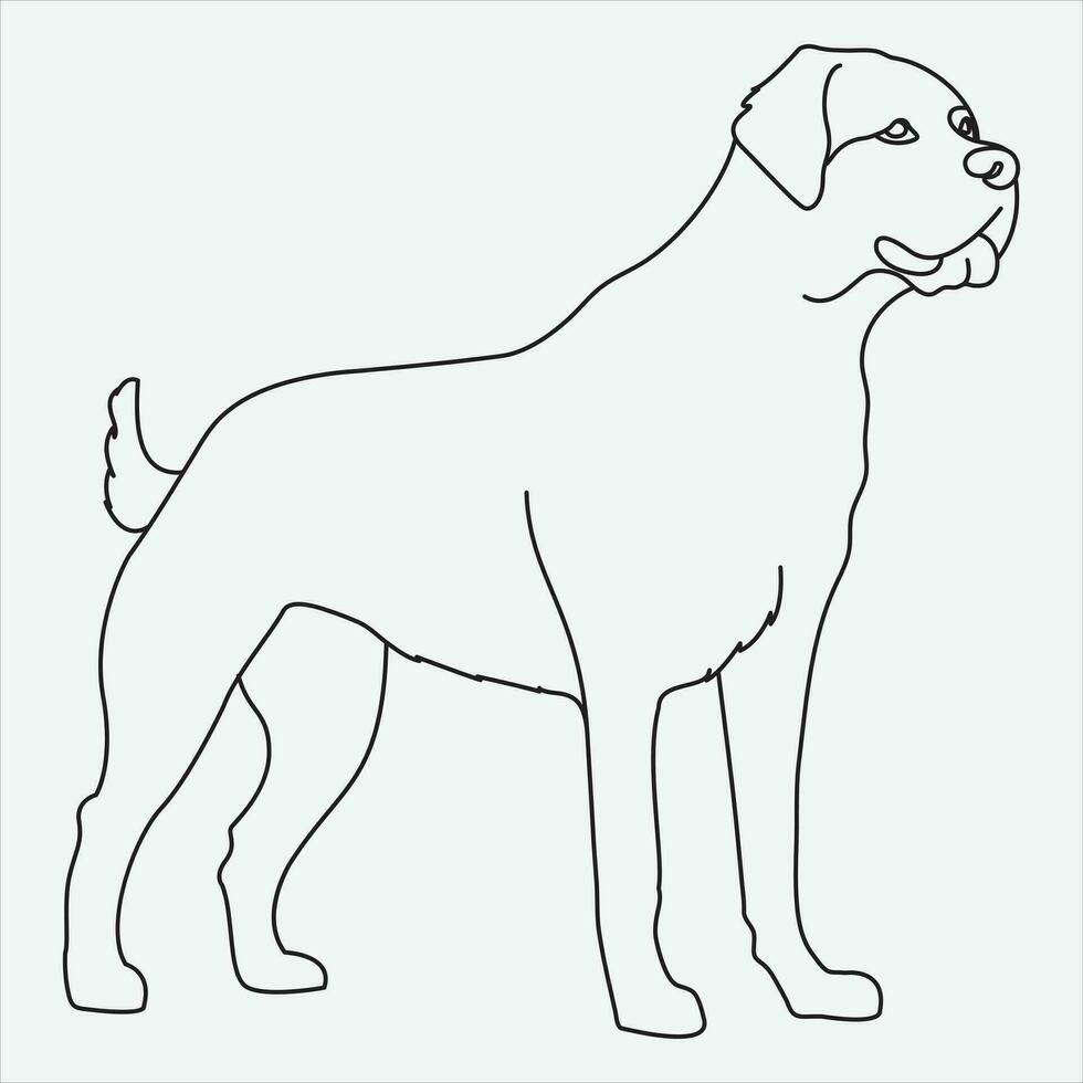 een lijn hand- getrokken hond schets vector illustratie