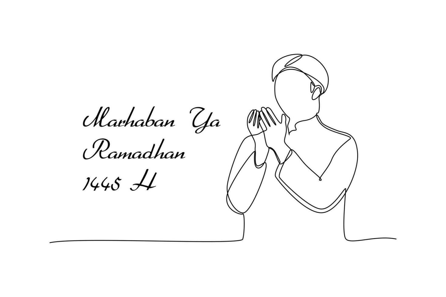 een doorlopend lijn tekening van gastvrij Ramadan concept. tekening vector illustratie in gemakkelijk lineair stijl.