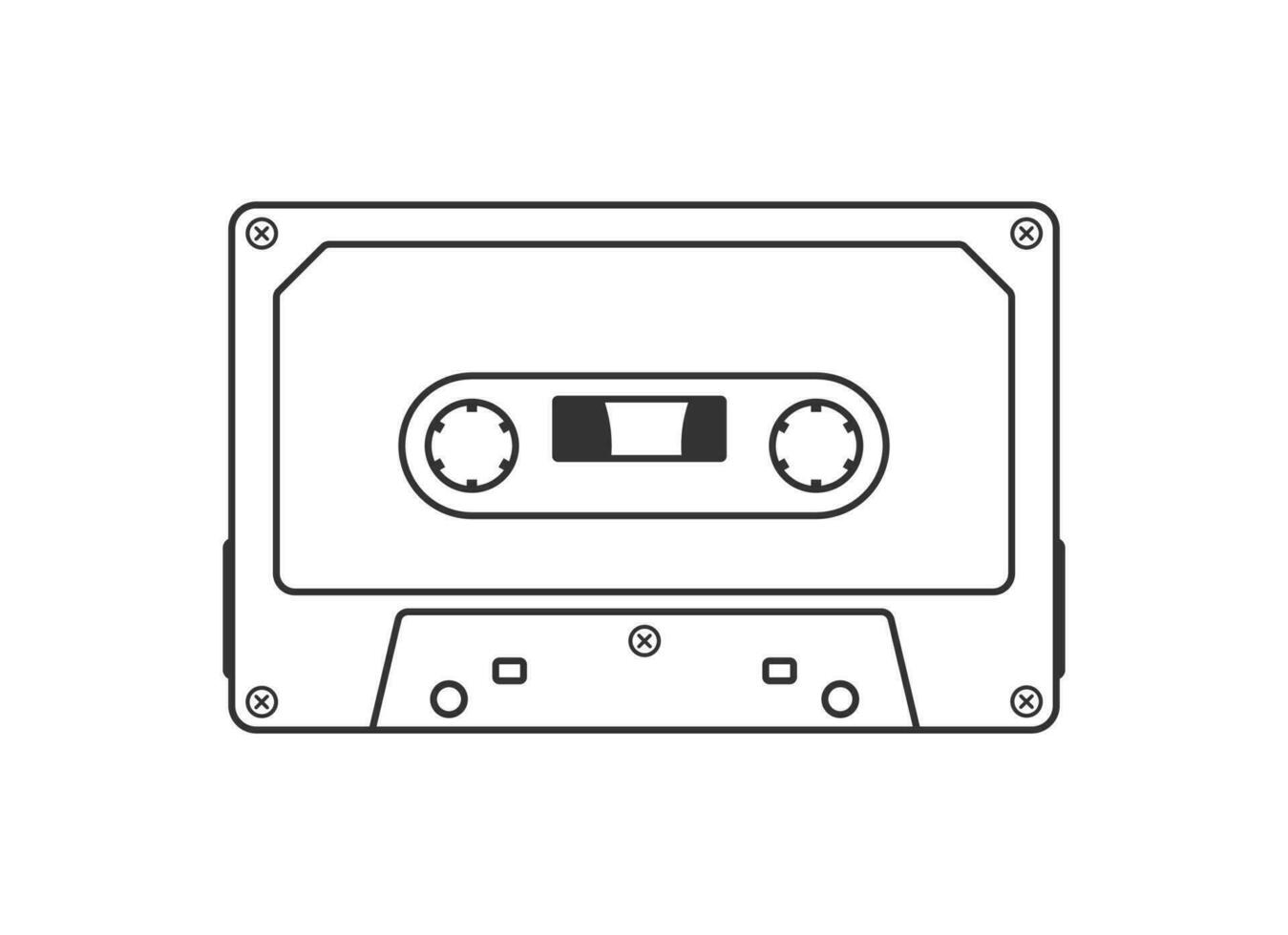 plakband cassette lijn kunst vector geïsoleerd Aan wit achtergrond