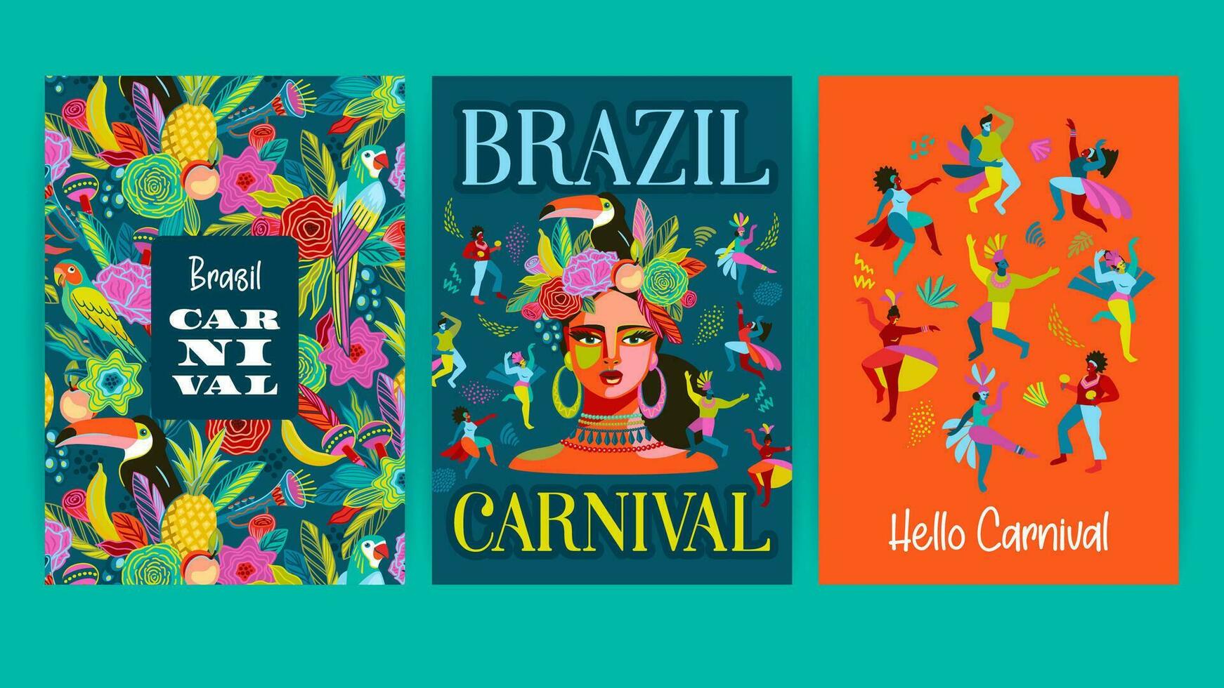 reeks van helder abstract Sjablonen. Brazilië carnaval. vector ontwerp voor carnaval concept en andere gebruik