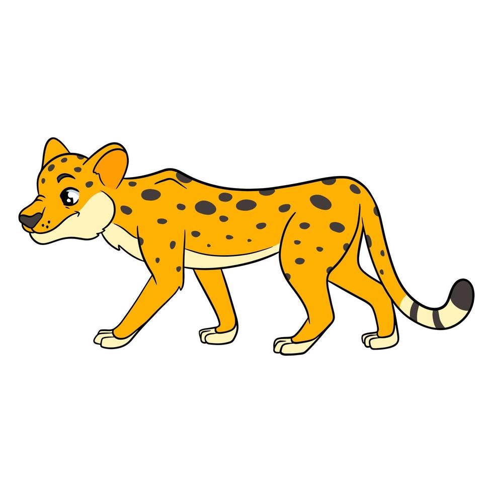 dierlijke karakter grappige cheetah in cartoon-stijl. kinder illustratie. vector