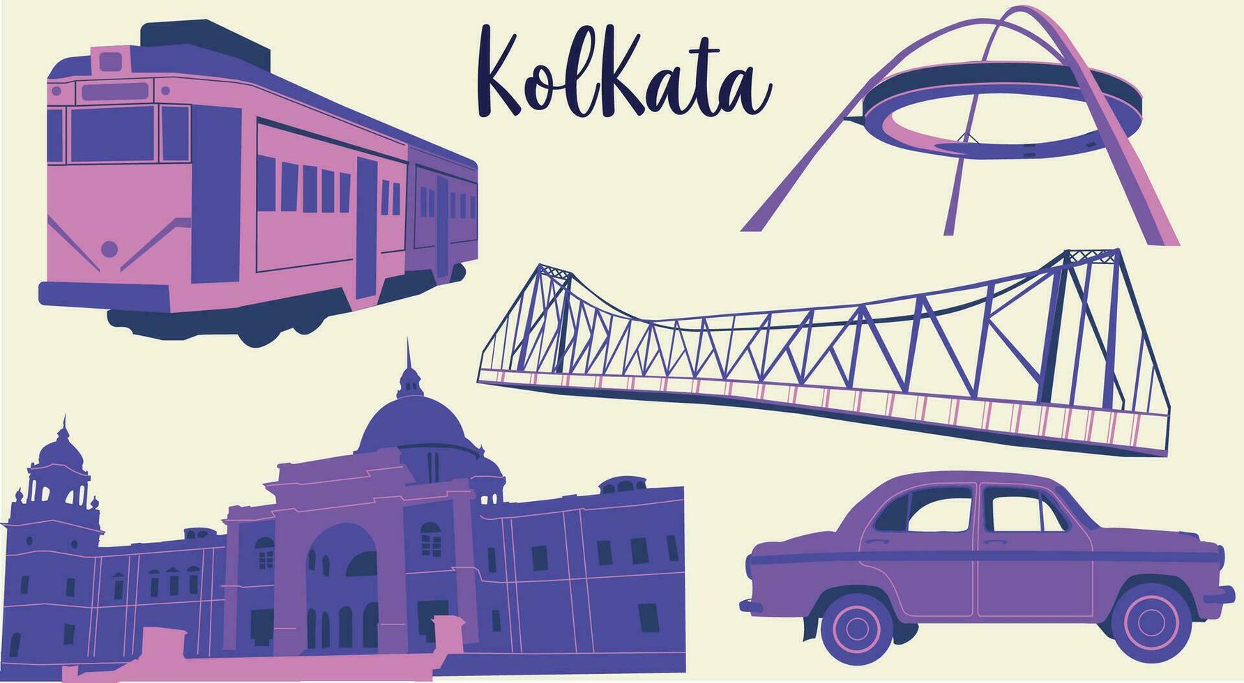 kolkata vector illustratie