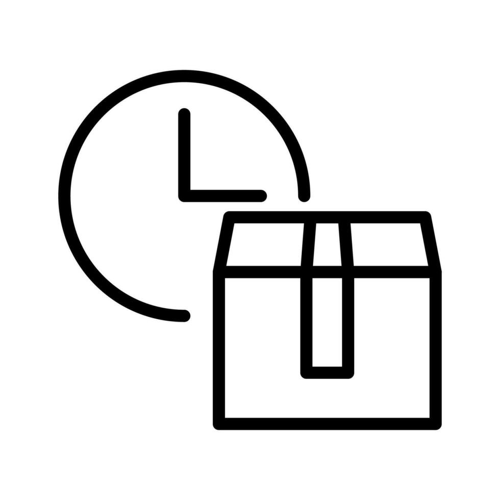 vector lijn icoon uren en pakket, tijd van levering van de pakket naar de cliënt geïsoleerd Aan wit achtergrond
