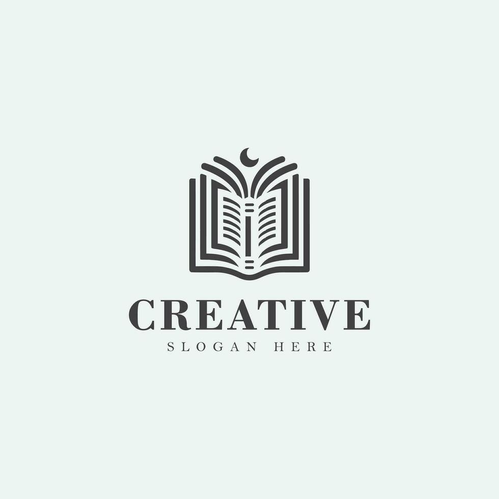 boekhandel logo ontwerp, monochroom, uniek logo, gemakkelijk, Nee verloop, zwart en wit, negatief ruimte vector
