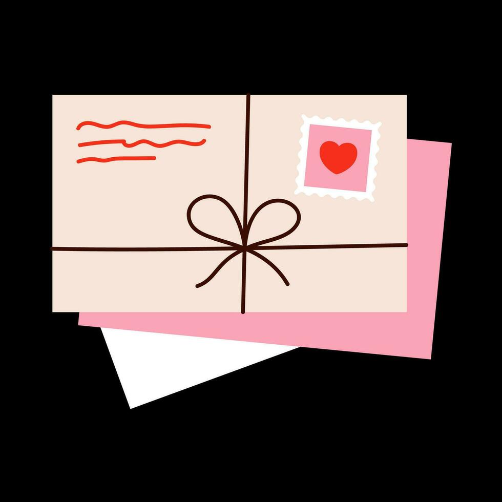 liefde brief envelop valentijnsdag dag minimaal liefde brief vector illustratie.