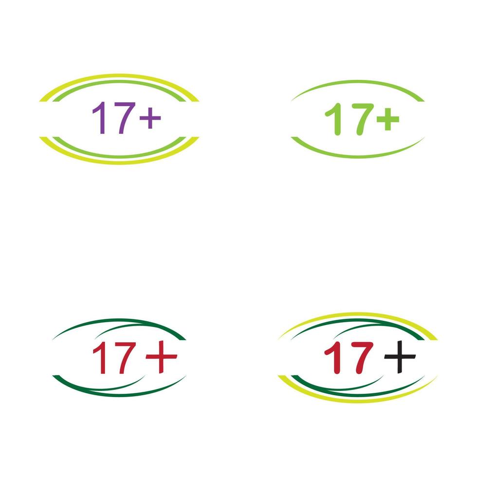 17 plus pictogram illustratie geïsoleerde vector teken symbool