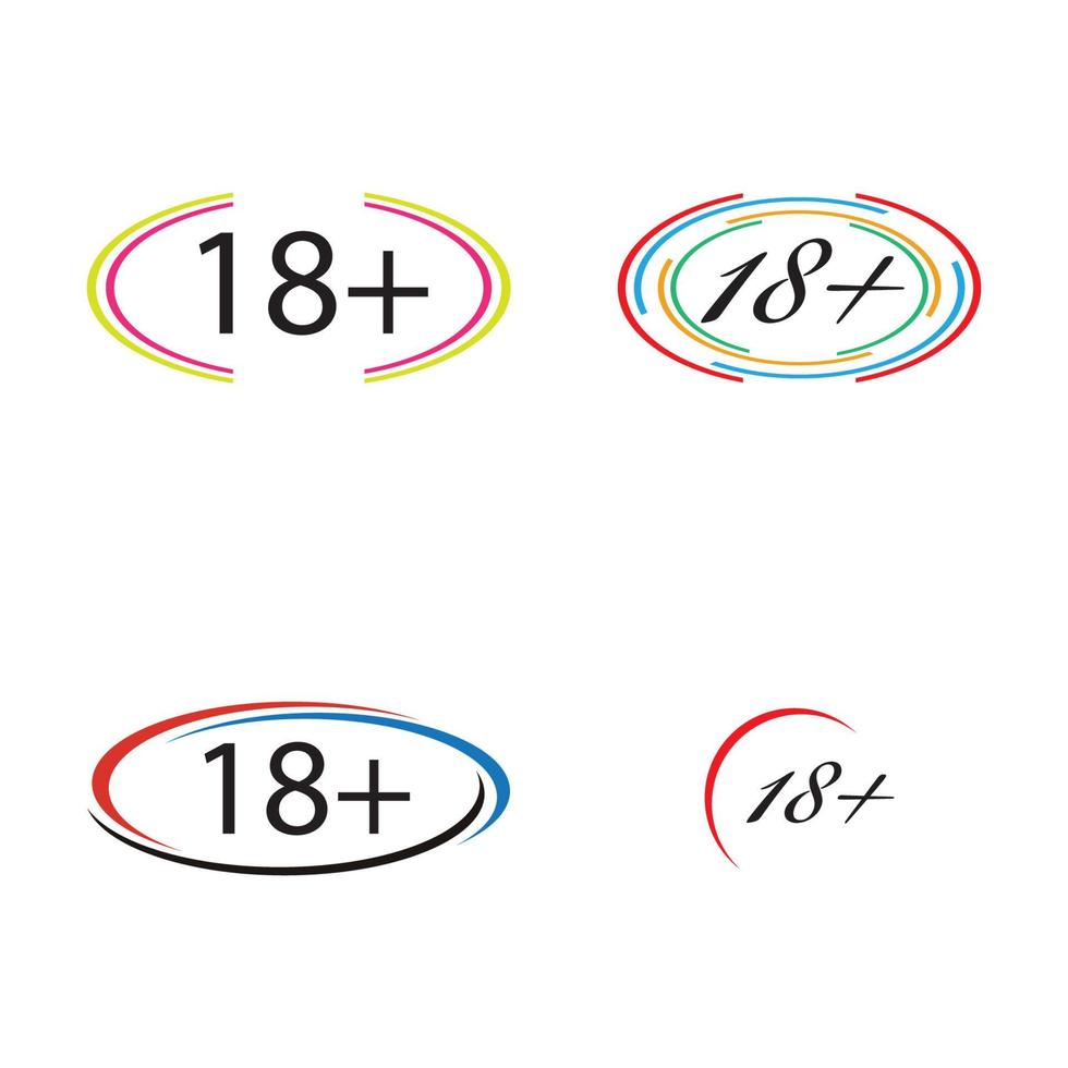 18 plus pictogram symbool vector illustratie ontwerpsjabloon