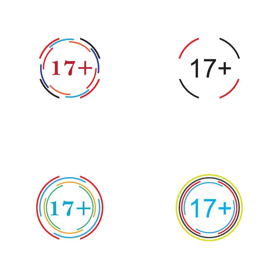 17 plus pictogram illustratie geïsoleerde vector teken symbool