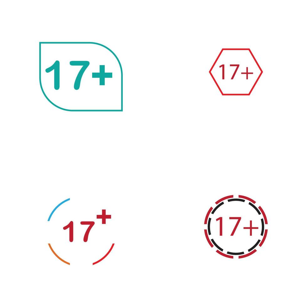 17 plus pictogram illustratie geïsoleerde vector teken symbool