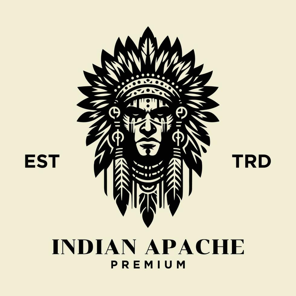 Indisch apache stam logo icoon ontwerp vector