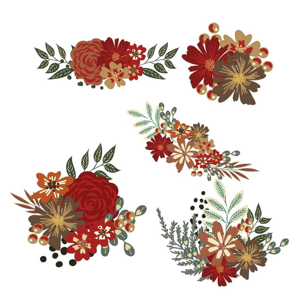 decoratieve bloemen vector schets