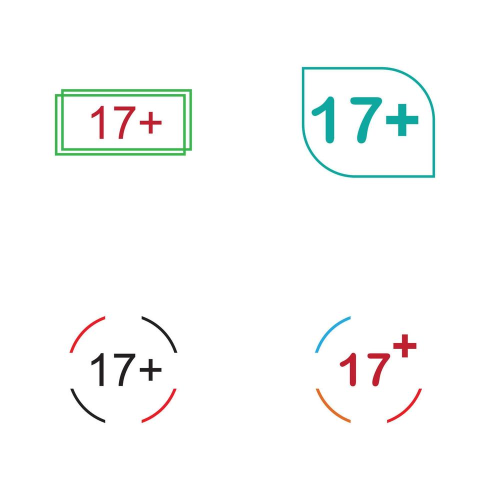 17 plus pictogram illustratie geïsoleerde vector teken symbool