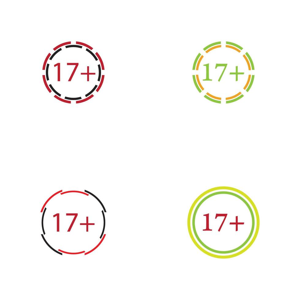 17 plus pictogram illustratie geïsoleerde vector teken symbool