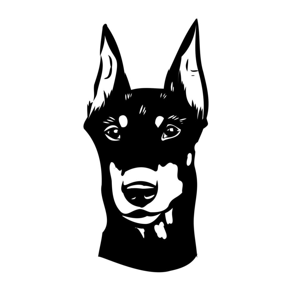 doberman hond vector schetsen