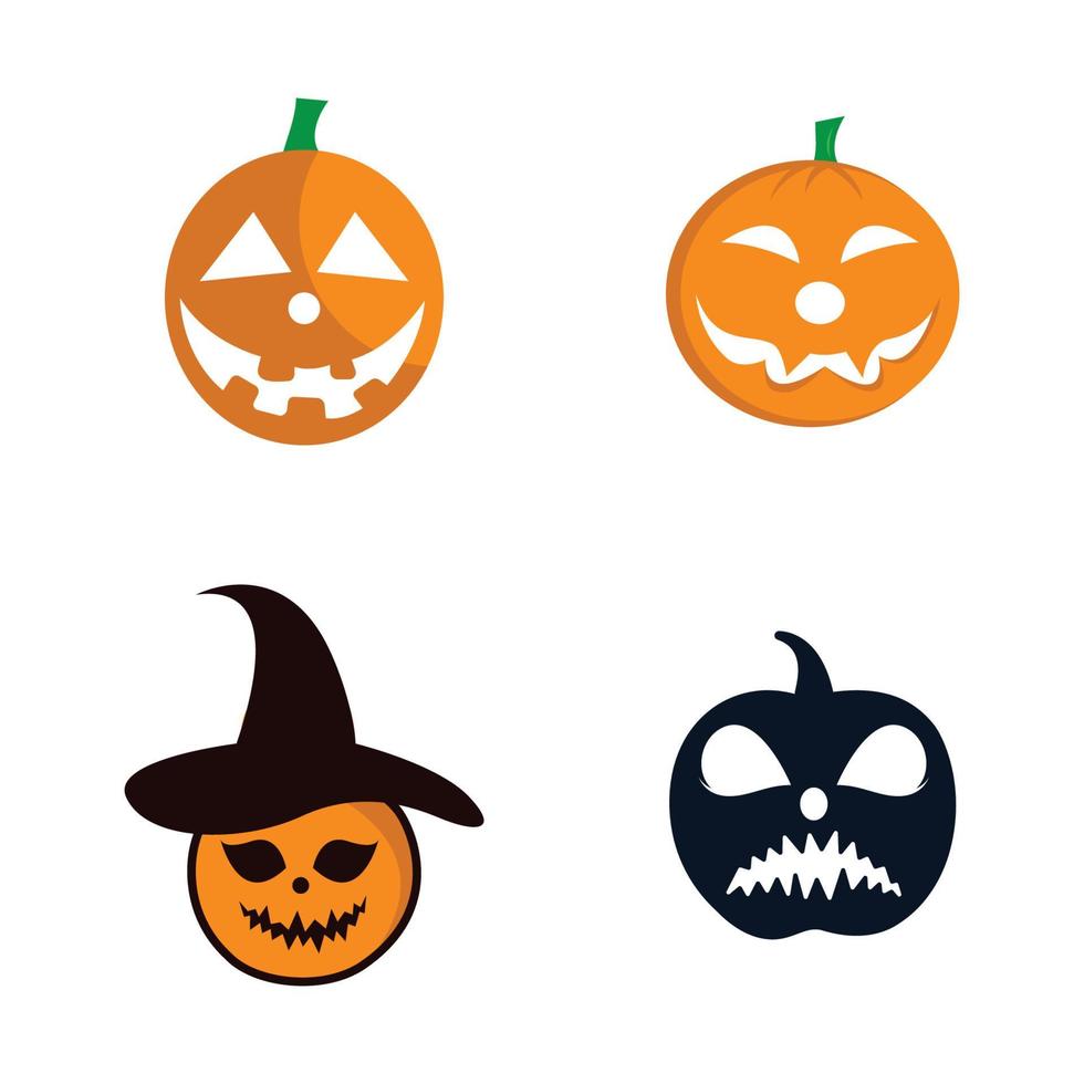 halloween pompoen logo afbeeldingen illustratie vector