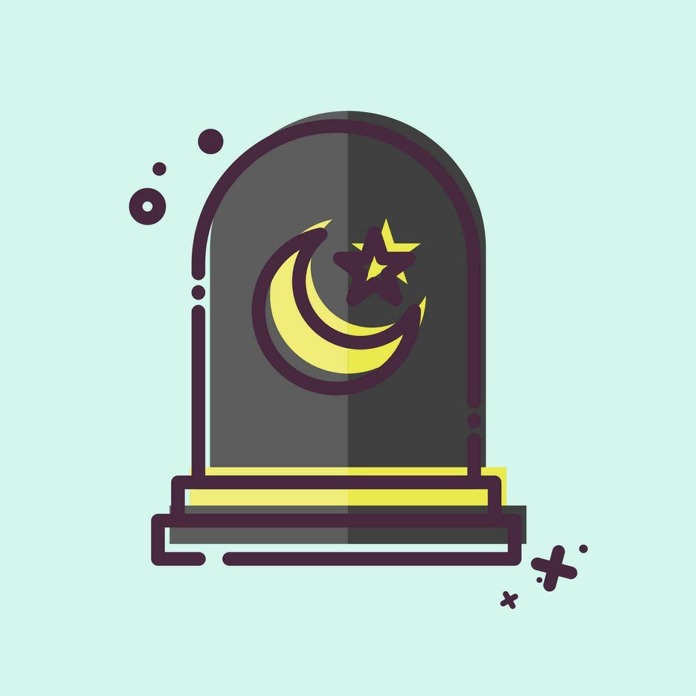 icoon begraafplaats. verwant naar Ramadan symbool. mbe stijl. gemakkelijk ontwerp bewerkbaar. gemakkelijk illustratie vector