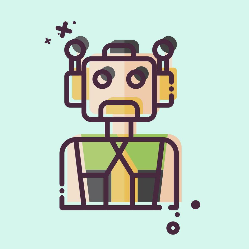 icoon cyborg. verwant naar toekomst technologie symbool. mbe stijl. gemakkelijk ontwerp bewerkbaar. gemakkelijk illustratie vector