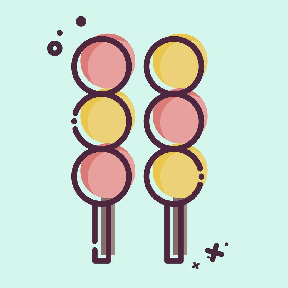 icoon dango. verwant naar sakura festival symbool. mbe stijl. gemakkelijk ontwerp bewerkbaar. gemakkelijk illustratie vector