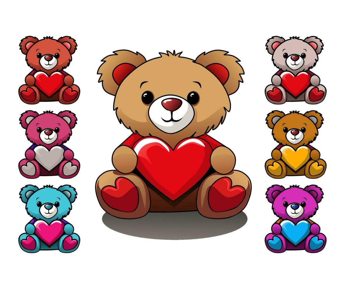 valentijnsdag dag vector achtergrond met een teddy beer met harten voor spandoeken, kaarten, flyers, sociaal media achtergronden, enz. vector illustratie