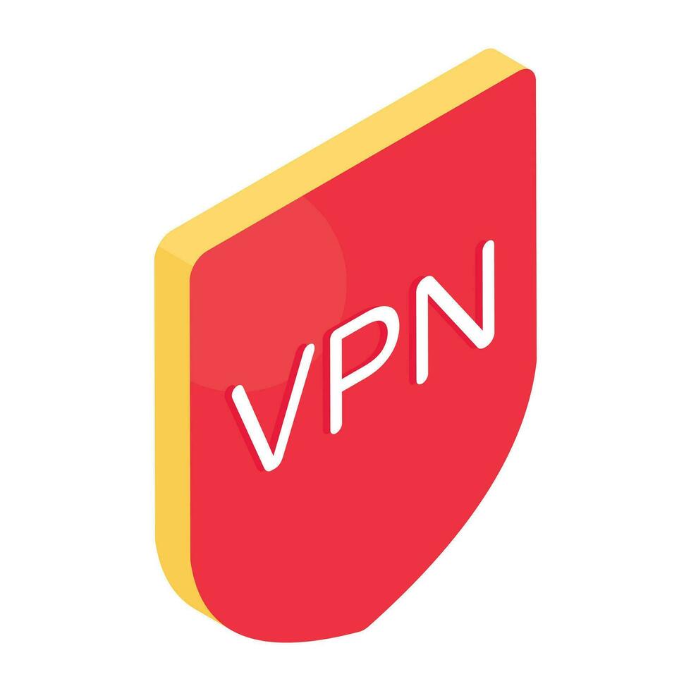 een isometrische ontwerp icoon van beveiligen vpn vector