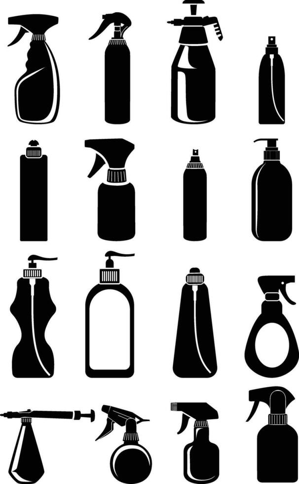 verstuiven fles silhouet vector illustratie