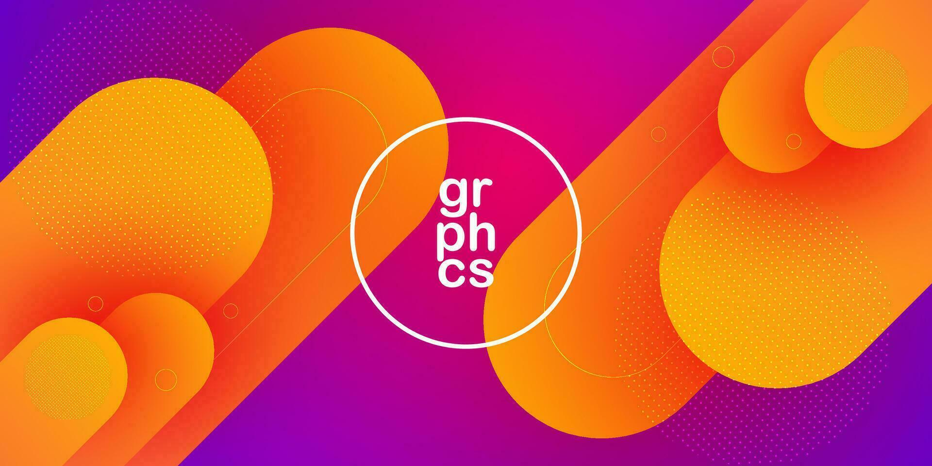 abstract oranje en Purper helling meetkundig kromme achtergrond. helder kleur gradatie ontwerp. dynamisch en kleurrijk banier concept. eps10 vector