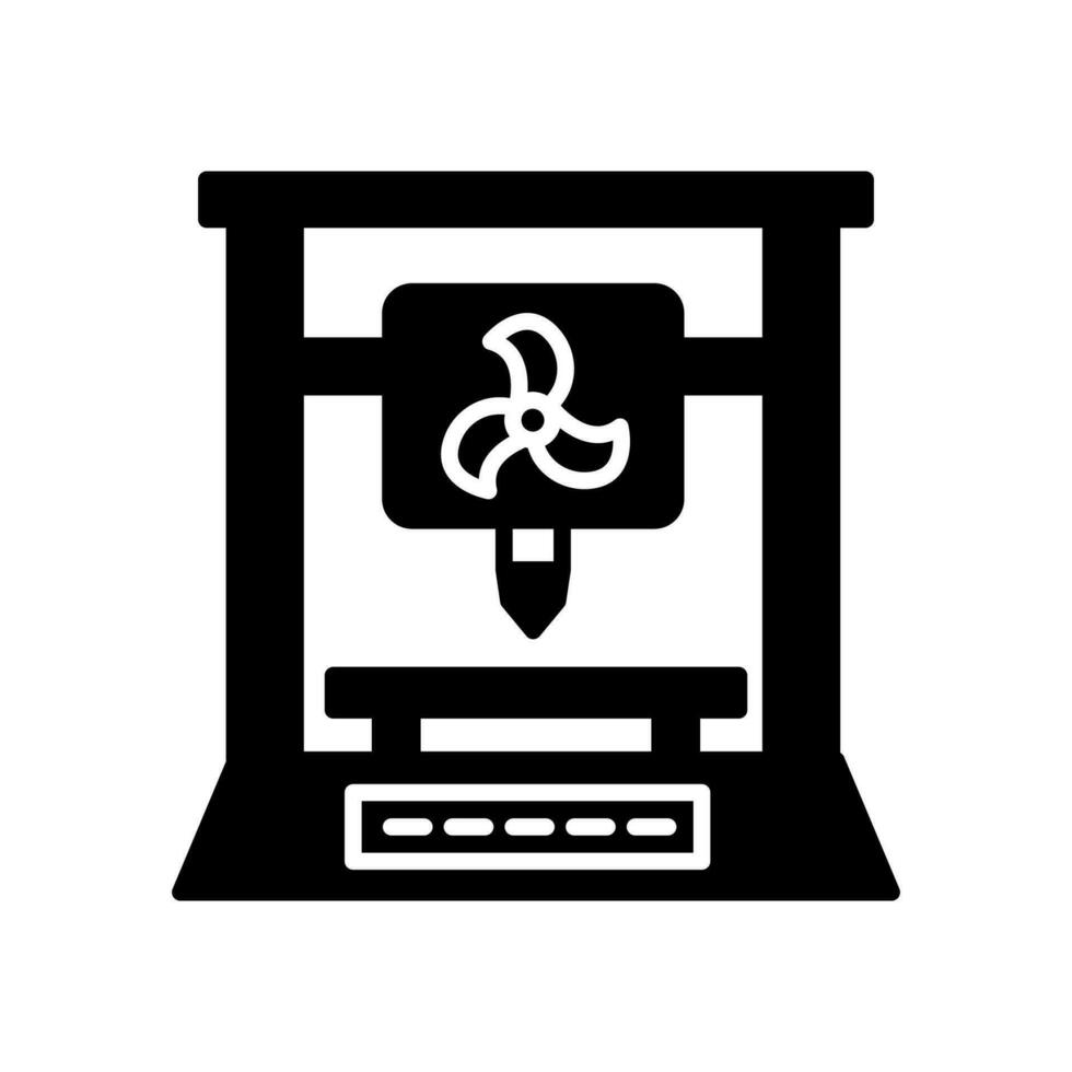 3d ruimte printer icoon in vector. illustratie vector