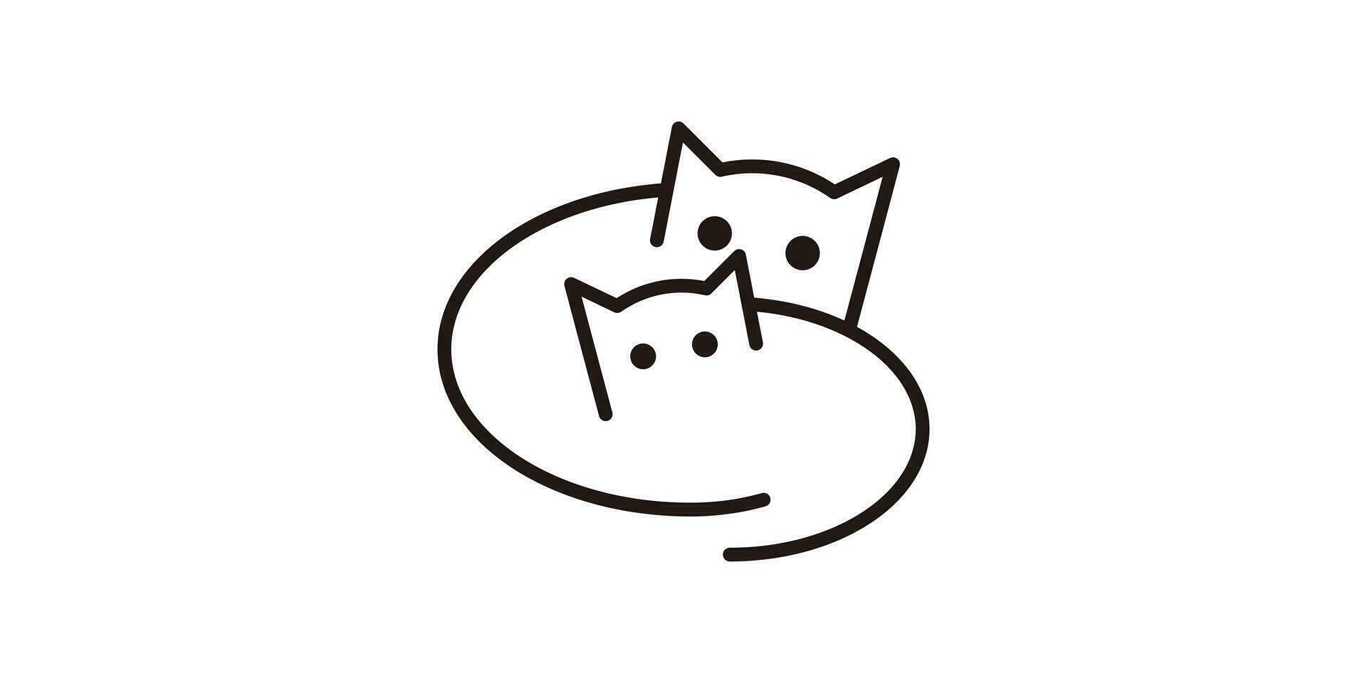 minimalistische lijn logo ontwerp met een kat vorm geven aan. vector