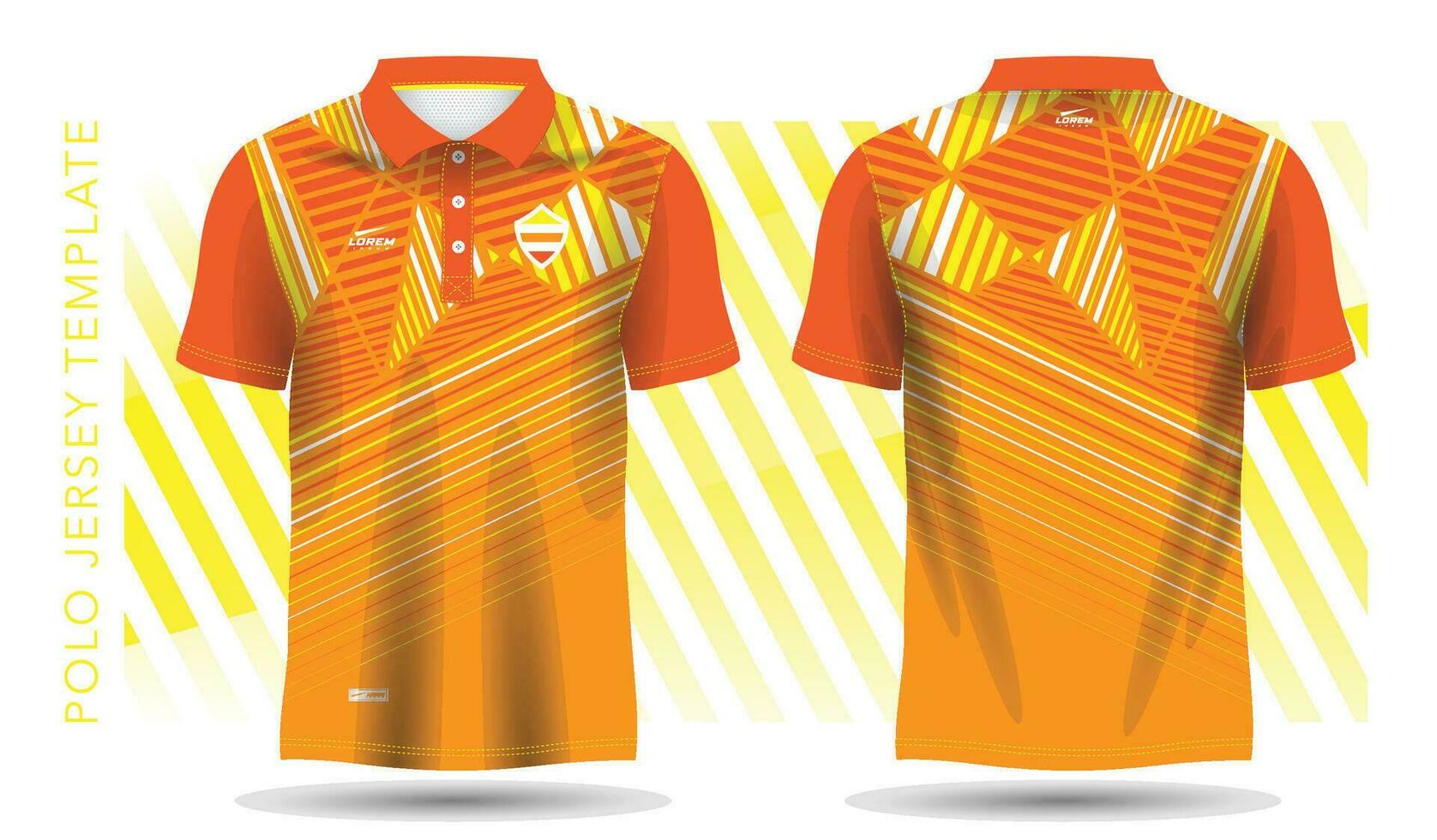 abstract geel en oranje patroon voor polo Jersey en sport mockup sjabloon vector