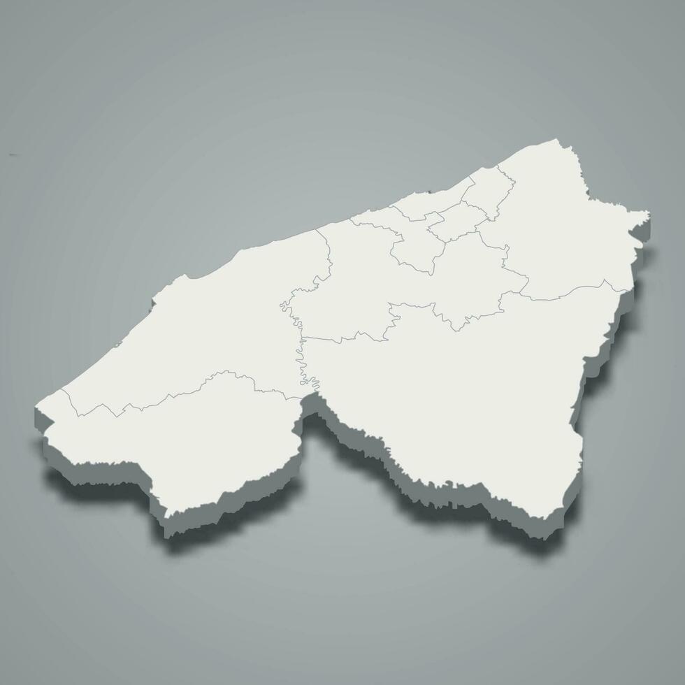 3d isometrische kaart van casablanca-settat is een regio van Marokko vector