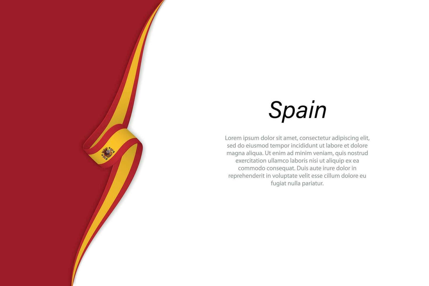 Golf vlag van Spanje met copyspace achtergrond. vector