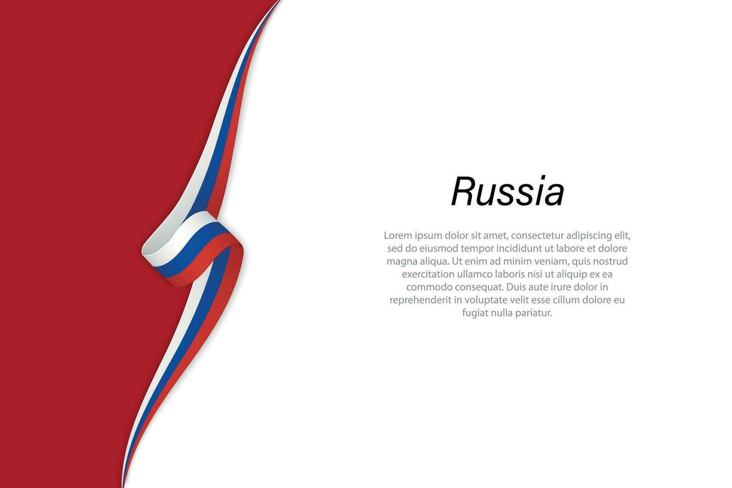 Golf vlag van Rusland met copyspace achtergrond. vector