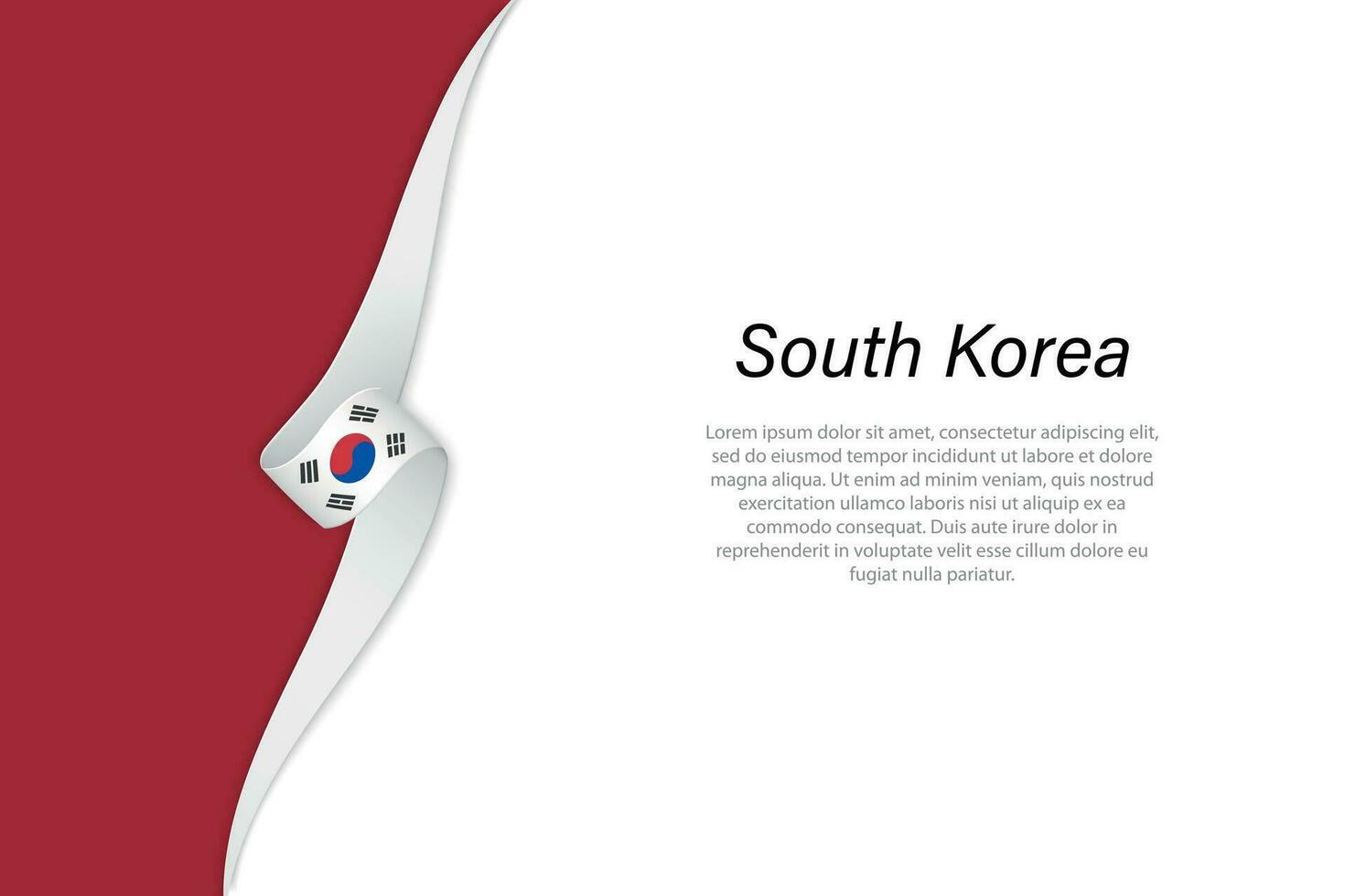 Golf vlag van zuiden Korea met copyspace achtergrond vector