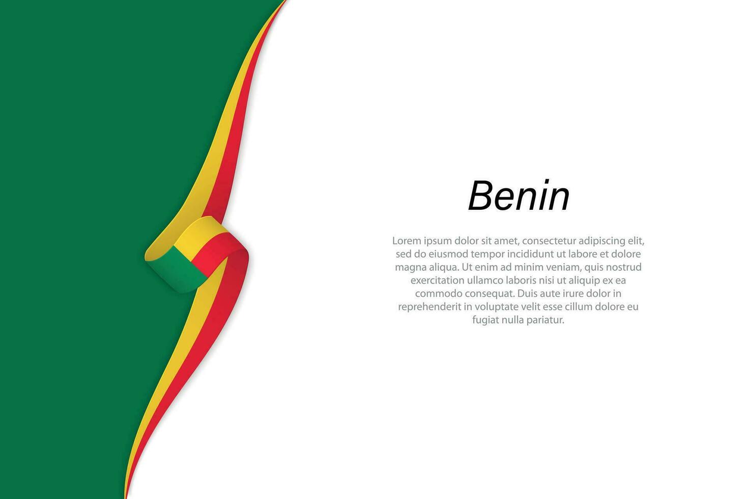 Golf vlag van Benin met copyspace achtergrond vector